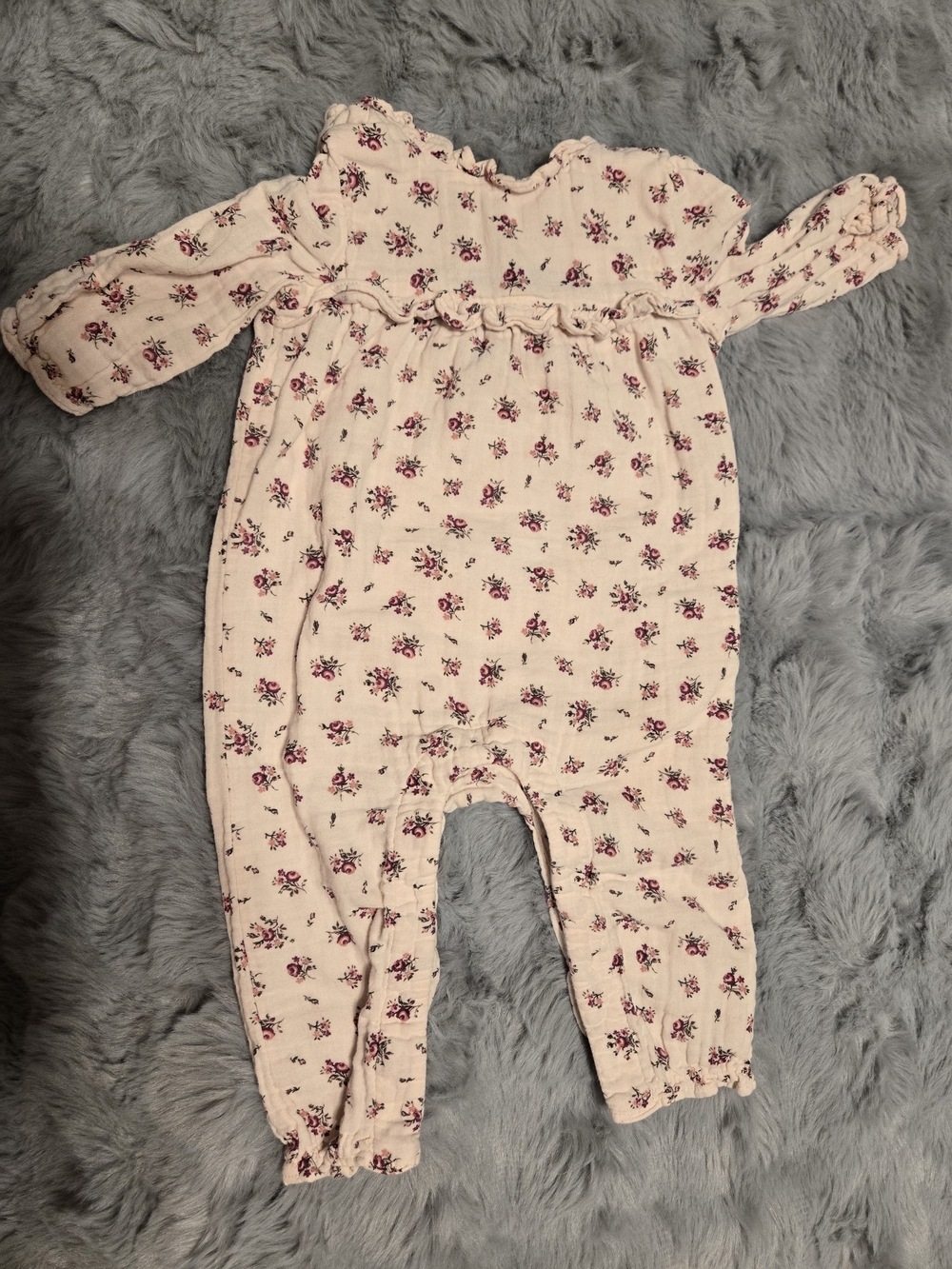 Janie and Jack Vintage Style Floral Muslin One-Piece Romper 6-12 Months